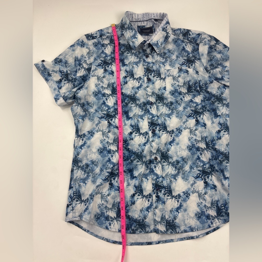 7 Diamonds Blue and White Men's Butterfly Shirt - Large - Picture 10 of 11